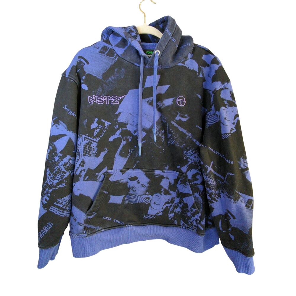 Sergio Tacchini x Nast Hooligan Hoodie XL Purple All Over Print‎